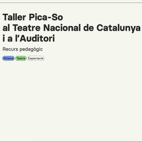 Recurs pedagògic Espectacle Picas-so en itinerari